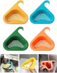4 PCS Swan Drain Basket for Kitchen Sink, Kitchen Sink Strainer, Multifunctional Kitchen Triangle Sink Filter, Kitchen Sink Accessories(Large Size)