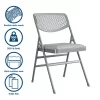 COSCO Ultra Comfort Commercial XL Premium Fabric Padded Folding Chair, Gray, 2-Pack