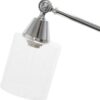 Lalia Home Decorative Swing Arm Floor Lamp with Clear Glass Cylindrical Shade, Chrome