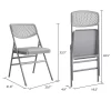COSCO Ultra Comfort Commercial XL Premium Fabric Padded Folding Chair, Gray, 2-Pack