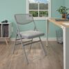 COSCO Ultra Comfort Commercial XL Premium Fabric Padded Folding Chair, Gray, 2-Pack