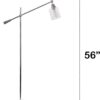 Lalia Home Decorative Swing Arm Floor Lamp with Clear Glass Cylindrical Shade, Chrome