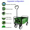 Folding Wagon Garden Shopping Beach Cart (Green) 24.8"