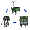 Folding Wagon Garden Shopping Beach Cart (Green) 24.8"