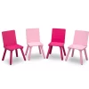Delta Children Kids Table and Chair Set (4 Chairs Included) – Ideal for Arts & Crafts, Snack Time, Homeschooling, Homework & More – Greenguard Gold Certified, White/Pink