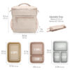 Bentgo® Prep Deluxe Multimeal Bag - Premium Insulation up to 8 Hrs with Water-Resistant Exterior & Interior, Extra Large Lunch Bag Holds 4 Meals & Snacks - Great for All Day Meal Prep (Sand/Gleam Metallics)