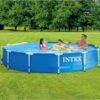 Intex 28211EH 12-Foot x 30-inch Metal Frame Round 6 Person Outdoor Above Ground Swimming Pool with GFCI Filter Pump and Pool Cover