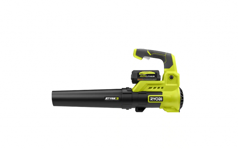 Ryobi Ry40480vnm Ps 40v 110 Mph 525 Cfm Jet Fan Leaf Blower And 10 In Pole Saw With 40 Ah 2889