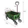 Folding Wagon Garden Shopping Beach Cart (Green) 24.8"
