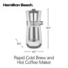 Hamilton Beach Convenient Craft Rapid Cold Brew & Hot Coffee Maker, Single Serve Ground Coffee Brewer, 16 oz. capacity, White, 42500