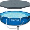 Intex 28211EH 12-Foot x 30-inch Metal Frame Round 6 Person Outdoor Above Ground Swimming Pool with GFCI Filter Pump and Pool Cover