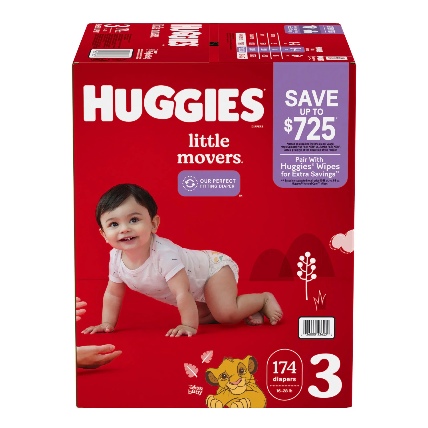 Huggies Little Movers Plus, Size 4, Pack of 174 