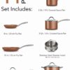 Tramontina Cookware Set Nonstick 11-Piece Metallic Copper