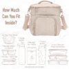 Bentgo® Prep Deluxe Multimeal Bag - Premium Insulation up to 8 Hrs with Water-Resistant Exterior & Interior, Extra Large Lunch Bag Holds 4 Meals & Snacks - Great for All Day Meal Prep (Sand/Gleam Metallics)