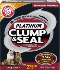 ARM & HAMMER Clump & Seal Platinum Clumping Cat Litter, Multi-Cat, 27.5lb