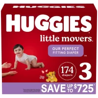 Baby Diapers Size 3 (16-28 lbs), 174ct, Huggies Little Snugglers