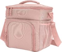 Bentgo® Prep Deluxe Multimeal Bag - Premium Insulation up to 8 Hrs with Water-Resistant Exterior & Interior, Extra Large Lunch Bag Holds 4 Meals & Snacks - Great for All Day Meal Prep (Blush)
