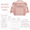 Bentgo® Prep Deluxe Multimeal Bag - Premium Insulation up to 8 Hrs with Water-Resistant Exterior & Interior, Extra Large Lunch Bag Holds 4 Meals & Snacks - Great for All Day Meal Prep (Blush)