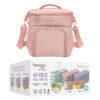 Bentgo® Prep Deluxe Multimeal Bag - Premium Insulation up to 8 Hrs with Water-Resistant Exterior & Interior, Extra Large Lunch Bag Holds 4 Meals & Snacks - Great for All Day Meal Prep (Blush)