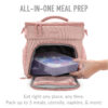 Bentgo® Prep Deluxe Multimeal Bag - Premium Insulation up to 8 Hrs with Water-Resistant Exterior & Interior, Extra Large Lunch Bag Holds 4 Meals & Snacks - Great for All Day Meal Prep (Blush)