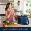 Bentgo® Prep Deluxe Multimeal Bag - Premium Insulation up to 8 Hrs with Water-Resistant Exterior & Interior, Extra Large Lunch Bag Holds 4 Meals & Snacks - Great for All Day Meal Prep (Navy Blue)