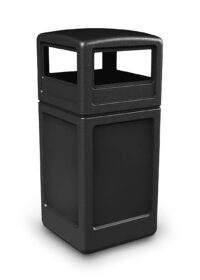 Commercial Zone Square Waste Container with Dome Lid, 42 Gal |Color: Black