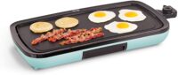 DASH Everyday Nonstick Electric Griddle for Pancakes, Burgers, Quesadillas, Eggs & other on the go Breakfast, Lunch & Snacks with Drip Tray + Included Recipe Book, 20in, 1500-Watt - Aqua