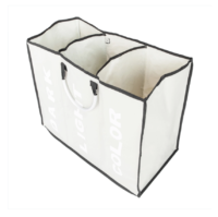 Laundry Basket 3 Sections with Handles Large Dirty Clothes Hamper Foldable Bag Bin Organizer Large Capacity Foldable Waterproof Laundry Basket for Dirty Clothes Storage (GR567)