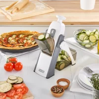 DASH Safe Slice® Mandoline Slicer, Julienne + Dicer for Vegetables, Meal Prep & More with 30+ Presets & Thickness Adjuster - Grey