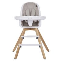 Evolur Zoodle 3-in-1 High Chair I Booster Feeding Chair I Modern Design I Toddler Chair I Removable Cushion I Adjustable Tray I Baby and Toddler, Light Grey