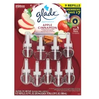 Glade PlugIns Scented Oil Refill, Essential Oil Infused Wall Plug in, 6.39 fl. oz, 9 ct. (Apple Cinnamon)