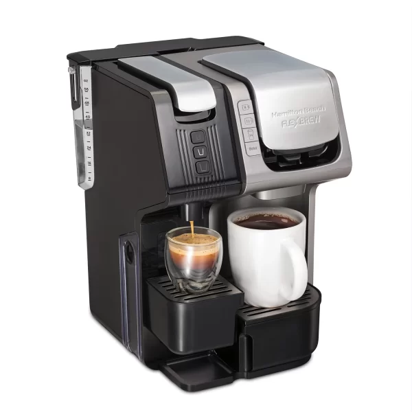 Hamilton Beach FlexBrew Trio 2 Way Coffee Maker Compatible with K Cup Pods or Grounds Combo Single Serve Espresso Machine with 19 Bar Pump 56 oz. Removable Reservoir Black Discounttoday