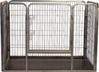 Iconic Pet Heavy Duty Rectangle Tube Pet Training Kennel/Dog Crate in Two Sizes – Pet Exercise Pen with Bottom Tray, Front Facing Door Dog Cage for Easy Access, Easy to Assemble Puppy Playpen
