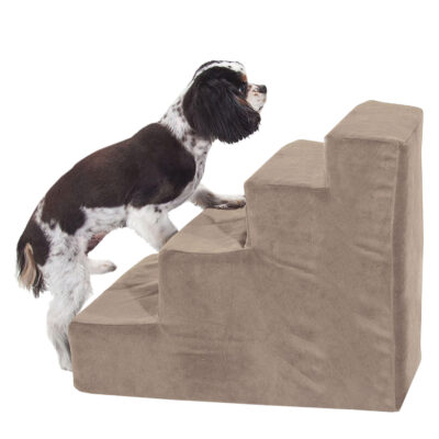 Majestic Pet 4-Step Suede Portable Pet Stairs (Stone)