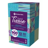 Member's Mark Ultra Soft Facial Tissues, 12 Cube Boxes, 80 3-ply Tissues Per Box (960 Tissues Total)