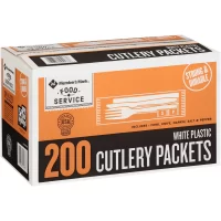 Member's Mark White Plastic Cutlery Packets (200 ct)