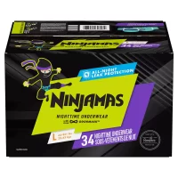 Pampers Ninjamas Nighttime Bedwetting Underwear for Boys, Size L/XL - 34 ct. (64 - 125 lbs.)