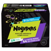 Pampers Ninjamas Nighttime Bedwetting Underwear for Boys, Size S/M - 44 ct. (38 - 65 lbs.)