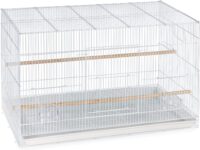 Prevue Pet Products Flight Cage Metal Steel Bird Crate, Multi-Bird Home Stackable Cage for Birds, Home Crate for Extra-Small Pet Parakeets, Finches, and More, White