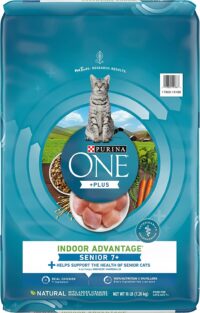 Purina ONE High Protein, Natural Senior Dry Cat Food, Indoor Advantage Senior+ 16 lb. Bag