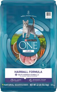 Purina ONE Natural Dry Cat Food for Hairball Control, +PLUS Hairball Formula - 22 lb. Bag