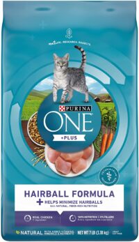 Purina ONE Natural Dry Cat Food for Hairball Control, +PLUS Hairball Formula - 7 lb. Bag