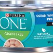 Purina ONE Ocean Whitefish Recipe Natural High Protein, Grain Free Pate Wet Cat Food, (24) 3 oz. Pull-Top Cans
