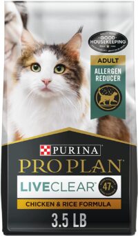 Purina Pro Plan Allergen Reducing, High Protein Dry Cat Food, LIVECLEAR Chicken and Rice Formula - 3.5 lb. Bag
