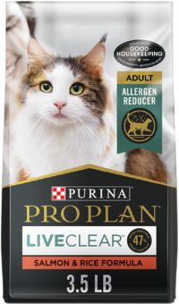 Purina Pro Plan Allergen Reducing, High Protein Dry Cat Food, LIVECLEAR Salmon and Rice Formula - 3.5 lb. Bag