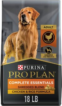 Purina Pro Plan High Protein Dry Dog Food With Probiotics for Dogs, Shredded Blend Chicken and Rice Formula - 18 lb. Bag