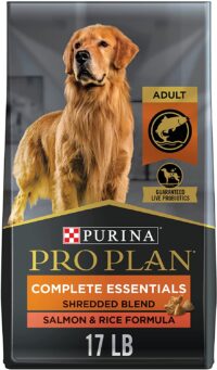Purina Pro Plan High Protein Dry Dog Food With Probiotics for Dogs, Shredded Blend Salmon and Rice Formula - 17 lb. Bag