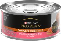 Purina Pro Plan Pate Wet Cat Food, COMPLETE ESSENTIALS Salmon & Brown Rice Entree - (24) 5.5 oz. Cans