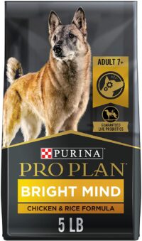 Purina Pro Plan Senior Dry Dog Food With Probiotics for Dogs, Bright Mind 7+ Chicken and Rice Formula - 5 lb. Bag