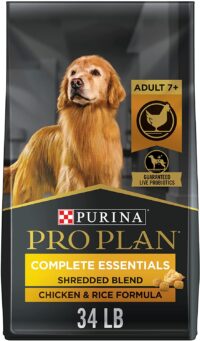 Purina Pro Plan Senior Dry Dog Food With Probiotics for Dogs, Shredded Blend Chicken and Rice Formula - 34 lb. Bag